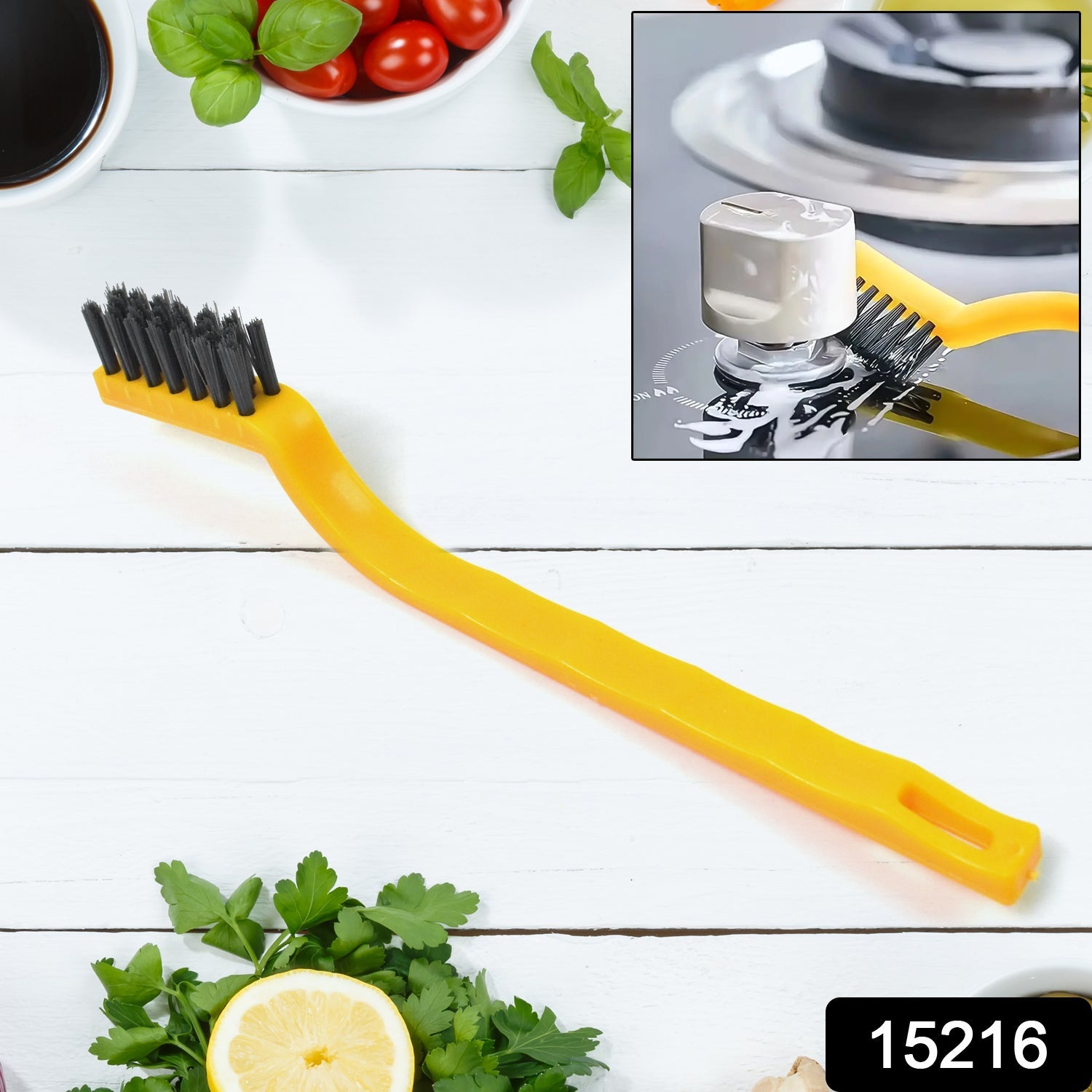 Mini Nylon Cleaning Brush Powerful Scrubbing for Home | Velvet Wipe - Side View