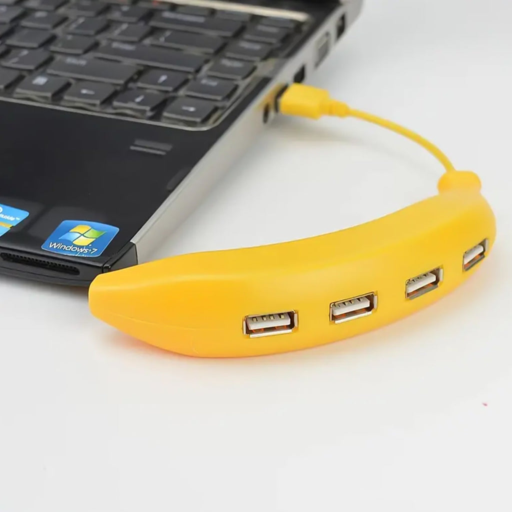 ALVENZA Banana Shape USB Hub – 4-Port 2.0 Splitter | Wiregenix