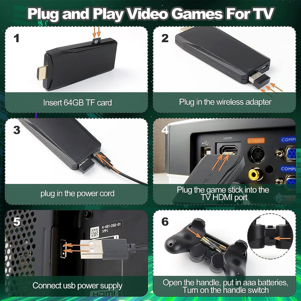 ALVENZA Wireless Gaming Console – 10,000+ Games, 4K HD Output | Spark Tots