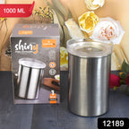 Stainless Steel Airtight Container 1000 ML with Lid | Konvex - Side View