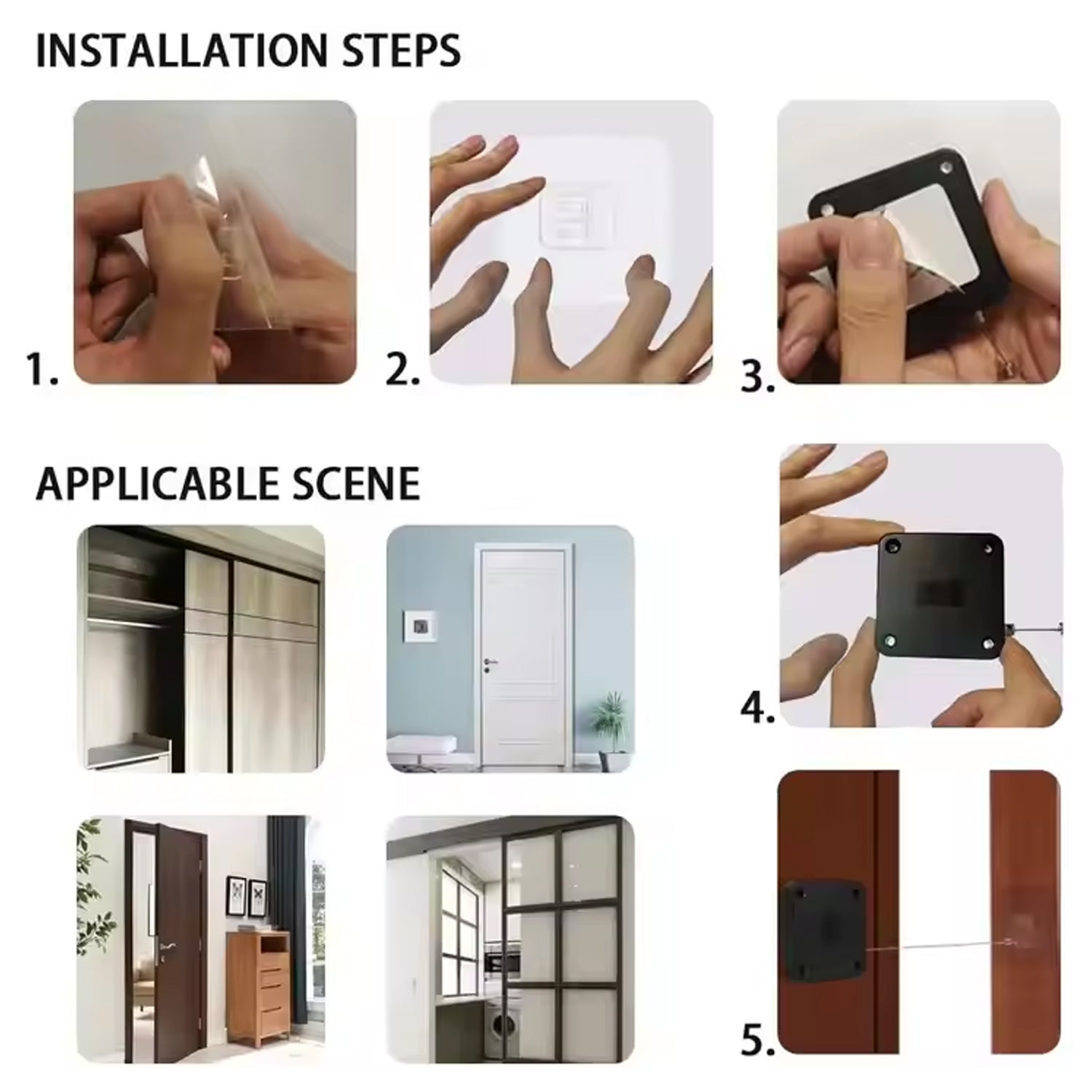 ALVENZA Automatic Door Closer – Punch-Free Sensor for Home | Safelix