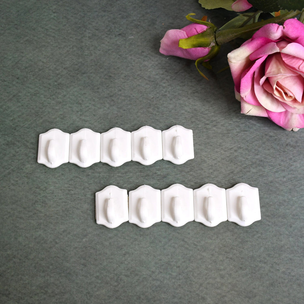 Adhesive Wall Hooks Strong Drill-Free Set of 10 | GlimmerHome