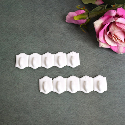 Adhesive Wall Hooks – Strong Drill-Free Set of 10 | GlimmerHome
