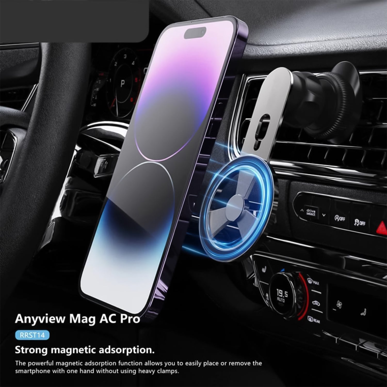 ALVENZA Magnetic Car Phone Holder – 360° Rotatable Air Vent Mount | Velvet Wheels