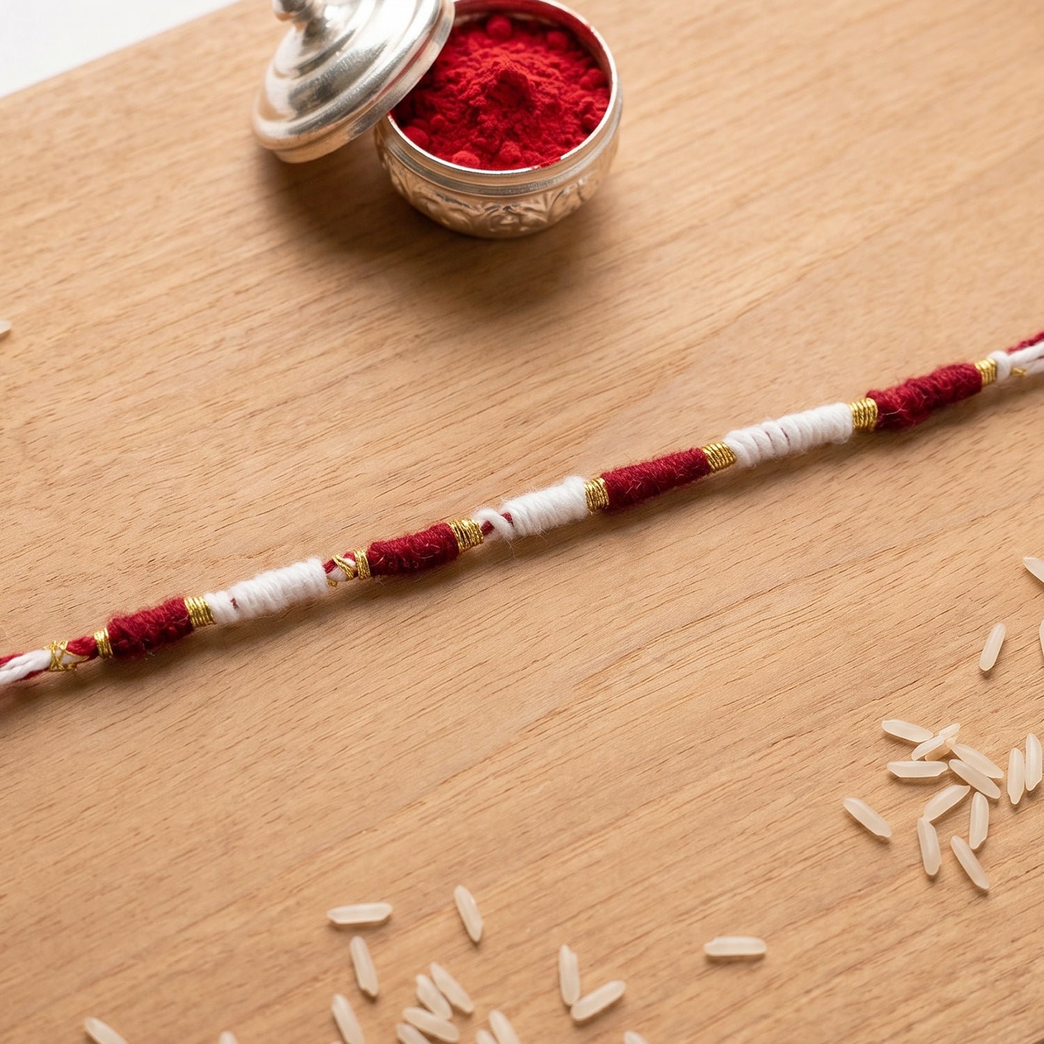 Traditional Pearl Beaded Rakhi Elegant Festive Design for Raksha Bandhan - Detail View 7