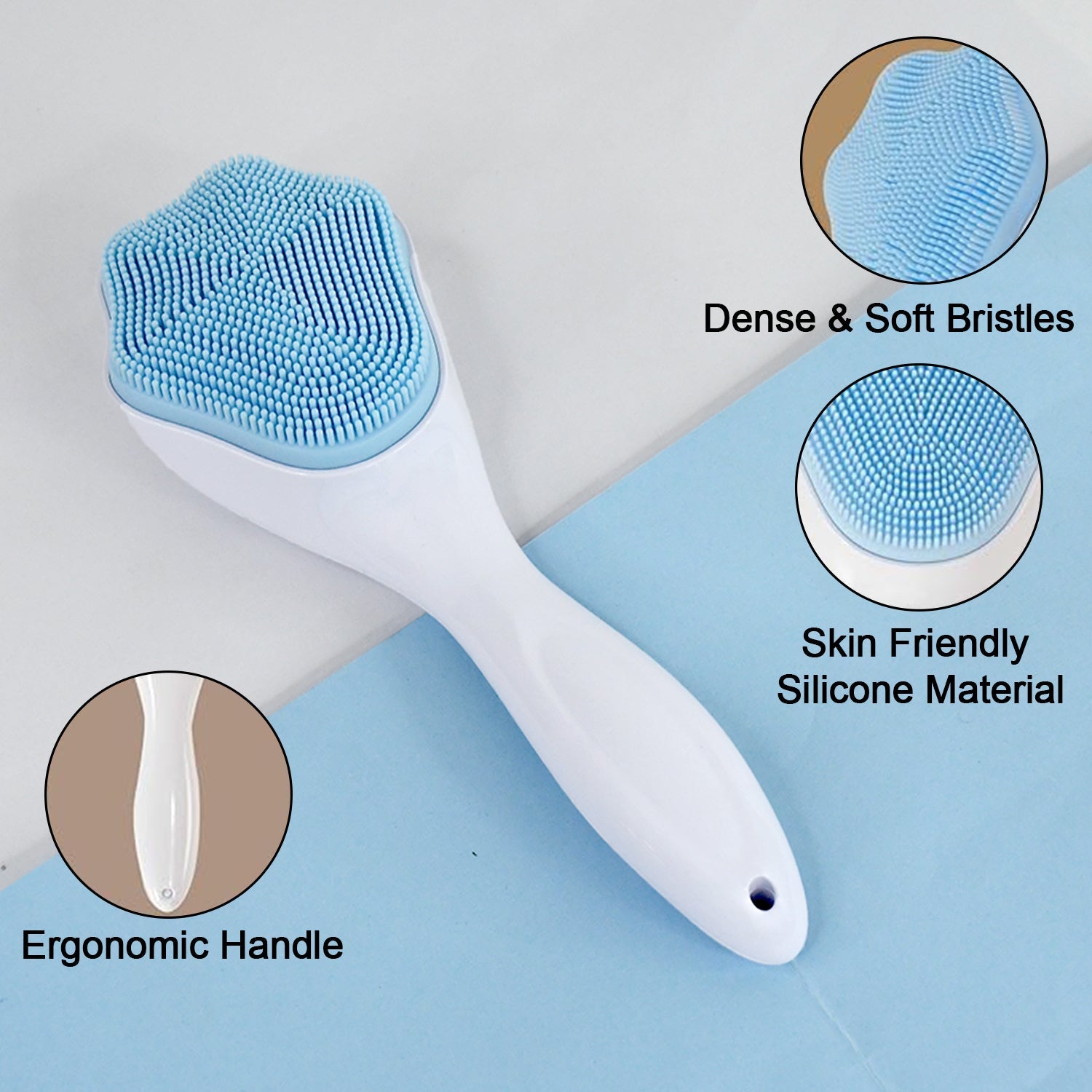 Silicone Face Scrubber Gentle Exfoliation & Cleansing | AuriGlam - Back View
