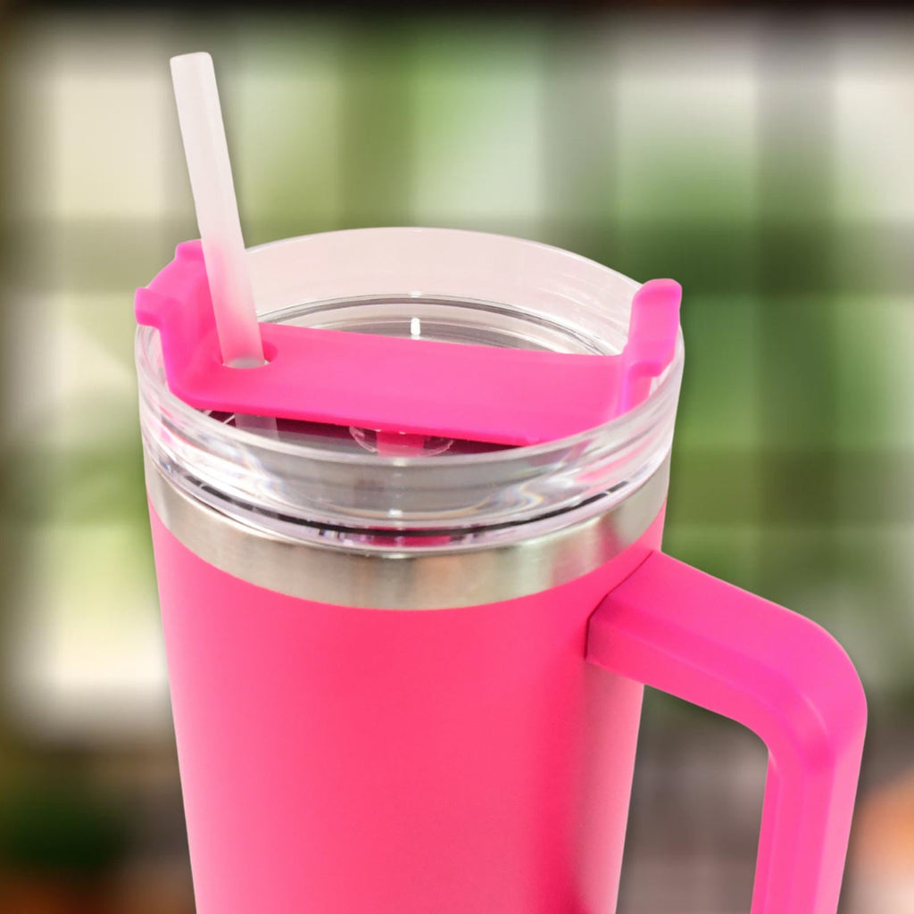 ALVENZA Insulated Travel Mug – Large 1200ML Pink Flask with Handle