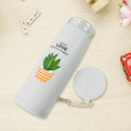 Glass Water Bottle Leakproof 450ml Borosilicate | FitFuzion - Front View