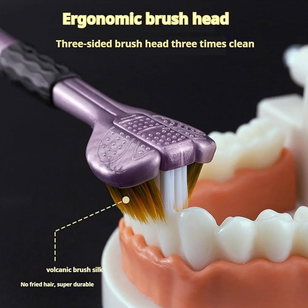 3-Sided Toothbrush Soft Bristle Set for Complete Oral Care | BrushedUp - Front View