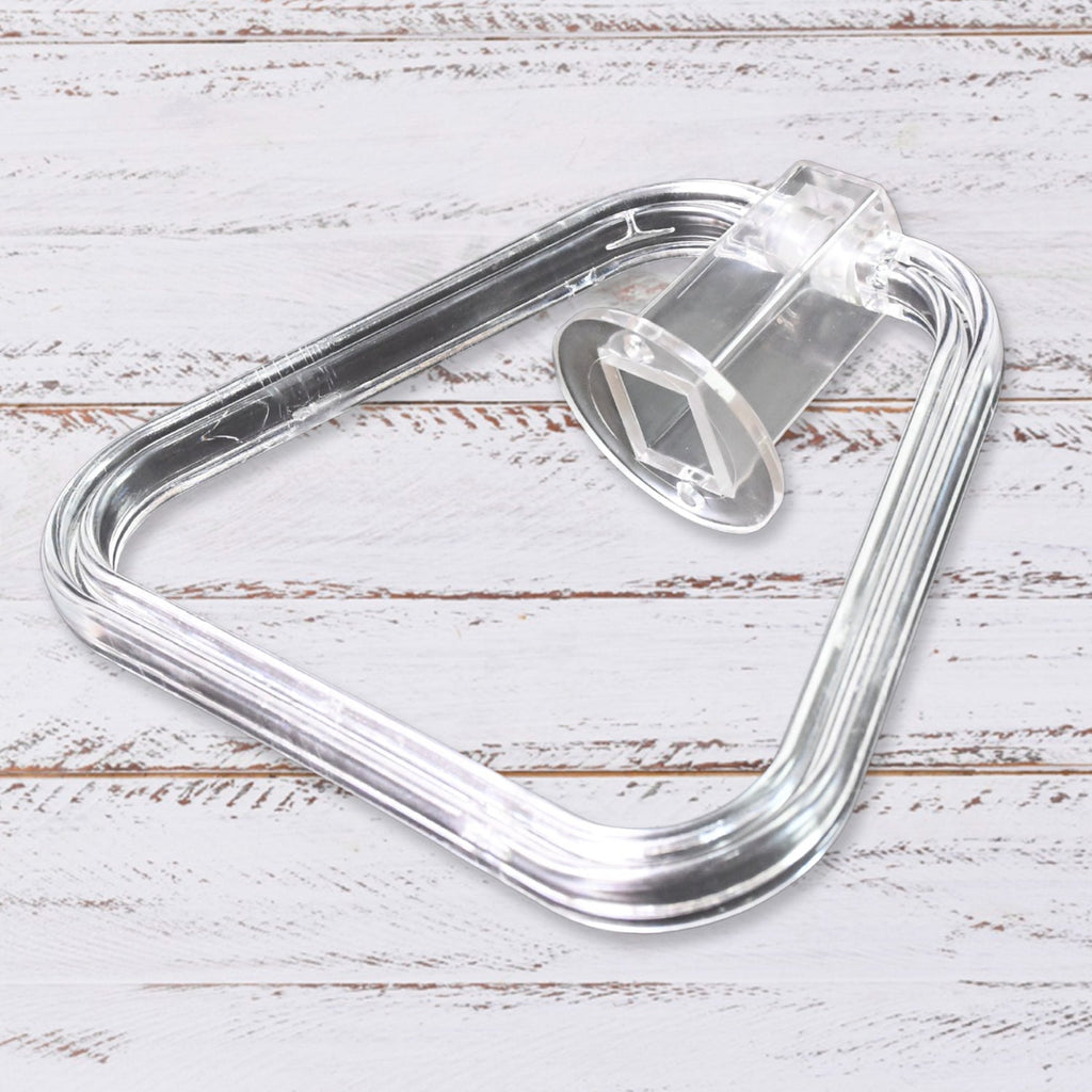 ABS Towel Ring Holder Unbreakable Square Wall Mount | BathNova - Front View
