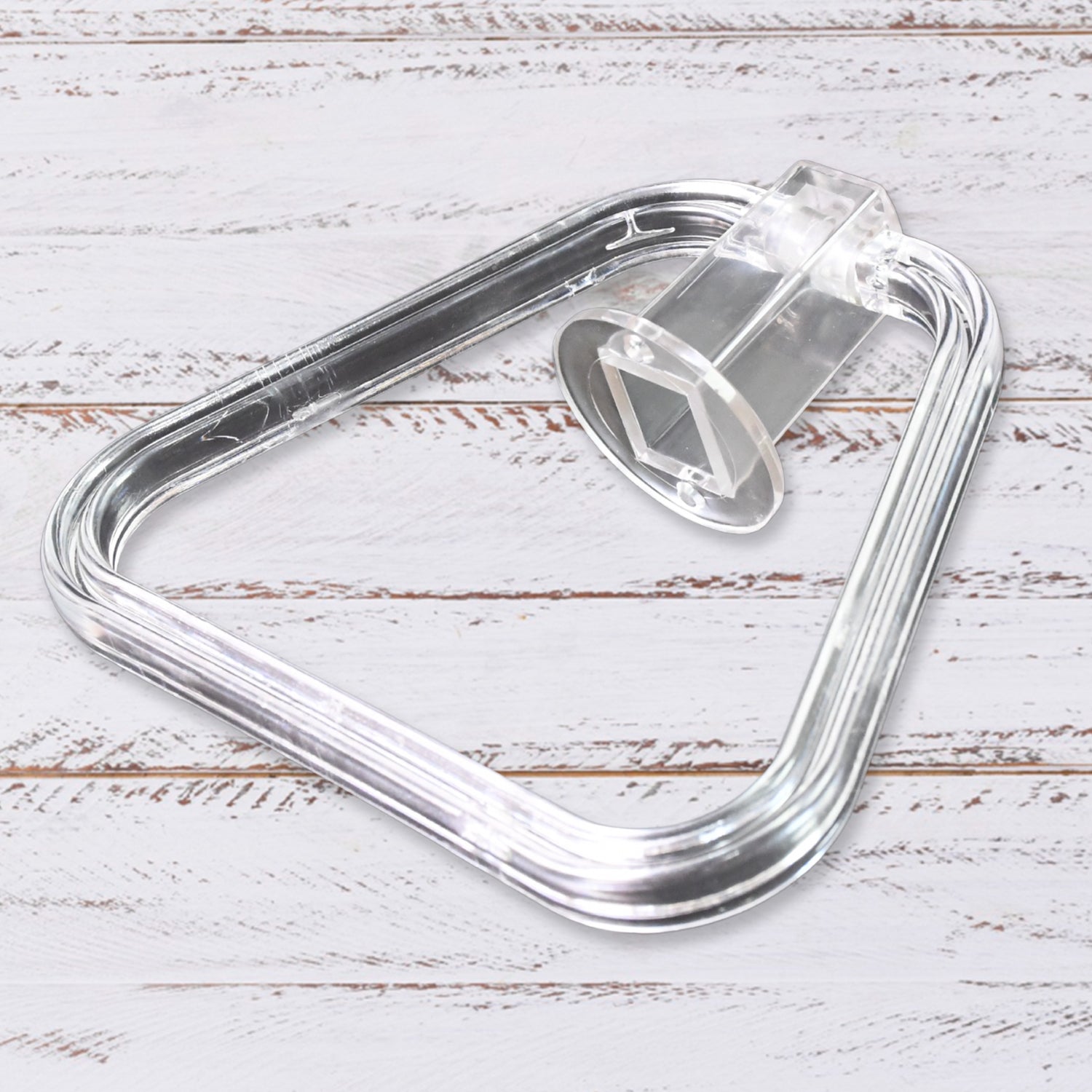 ABS Towel Ring Holder Unbreakable Square Wall Mount | BathNova - Front View