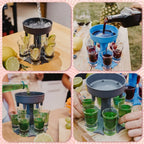 ALVENZA 6-Port Drink Dispenser Stand – Even Flow for Party Shots