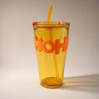 Glass Tumbler with Lid and Straw Leak-Resistant & Stylish - Front View