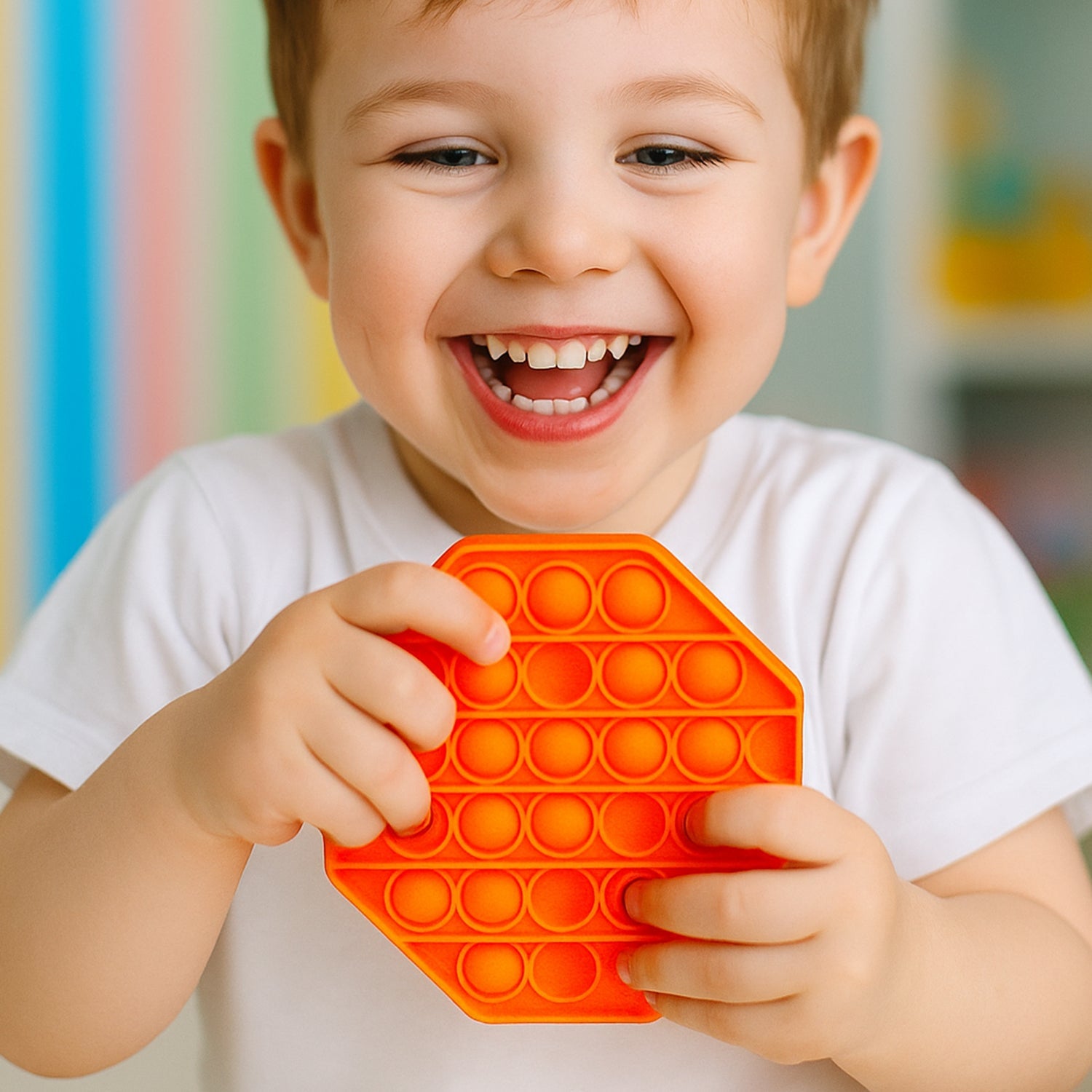 Hexagon Silicone Pop It Fidget Toy Stress Relief & Focus - Side View