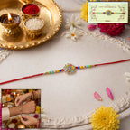 ALVENZA Rakhi – Elegant multicolor beads & stone centerpiece for Rakshabandhan