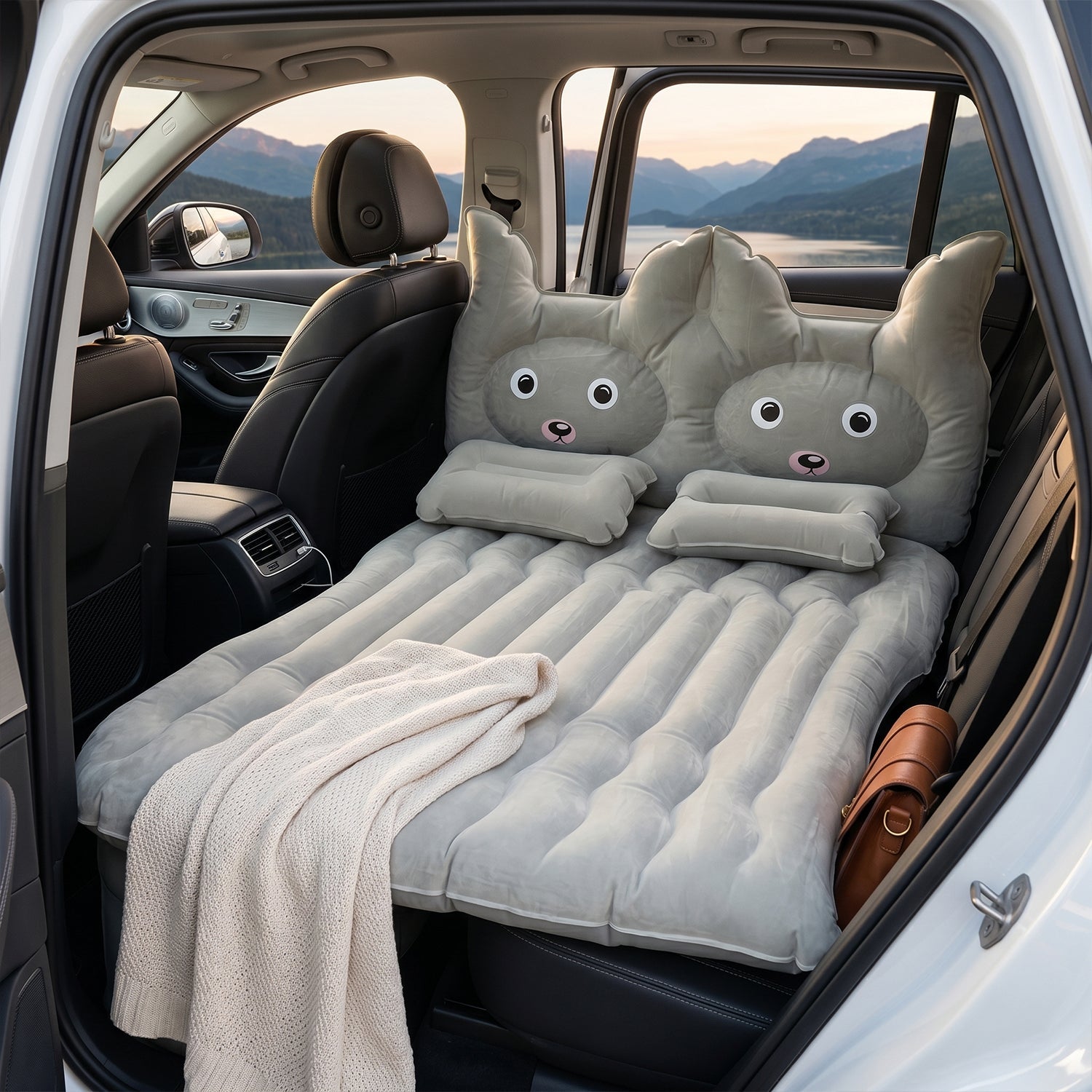 ALVENZA Car Air Mattress Bed Set – Comfortable & Portable Camping Solution, Car Sofa