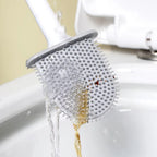 Silicone Toilet Brush Wall-Mounted, Anti-Drip Cleaner | Velvet Wipe