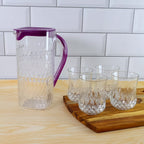 ALVENZA Plastic Jug with Glasses Combo – 5-Piece BPA-Free Serving Set