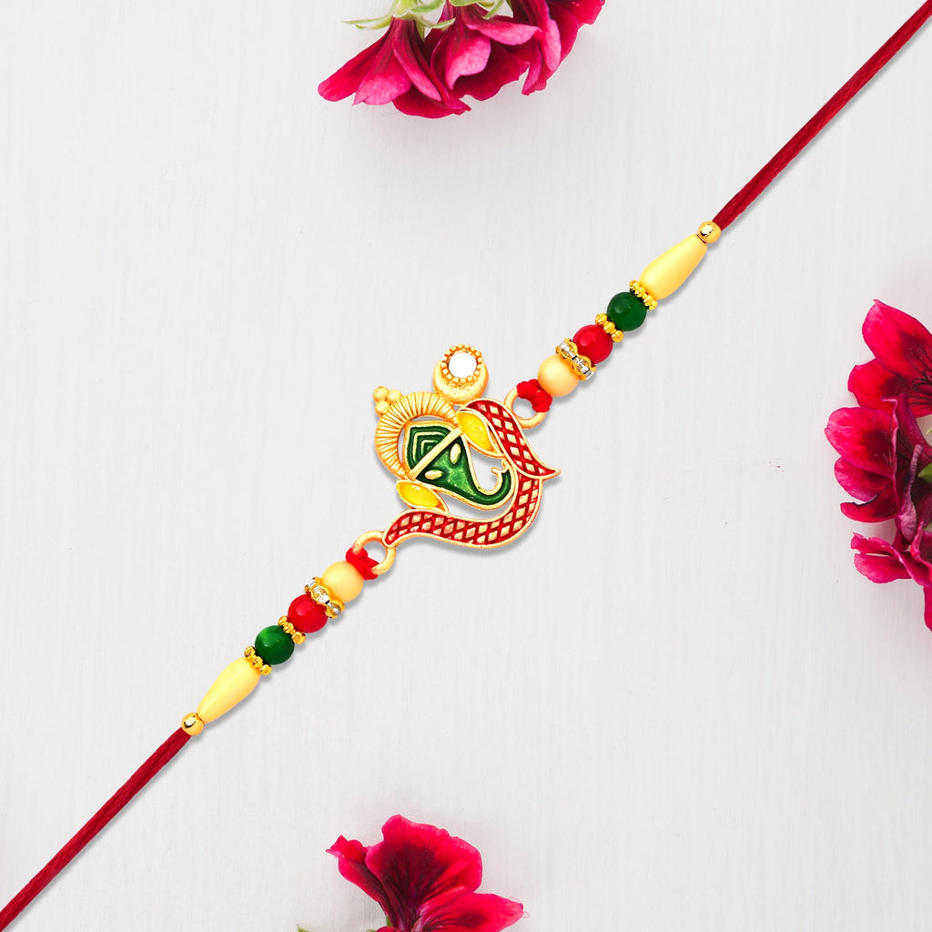 ALVENZA Ganpati Rakhi – Elegant Traditional Thread for Brother