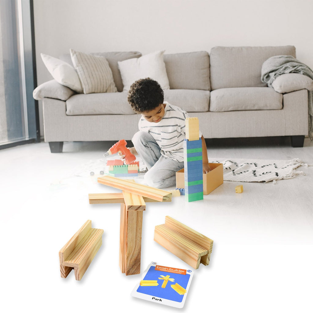 Wooden Pattern Puzzle Brain Game for Kids & Adults | Puzzle Vista - Back View