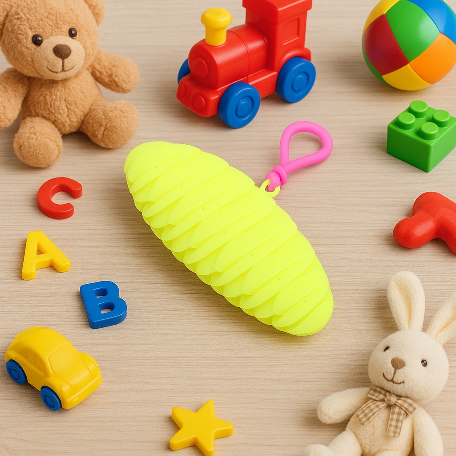 Flexible Worm Fidget Toy Sensory Stress Relief & Focus Aid - Back View