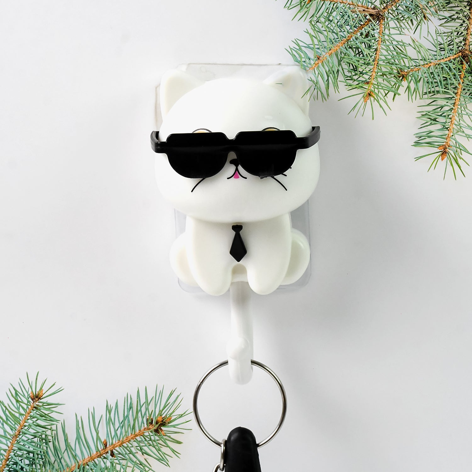 Cat Wall Hook Cute Sunglasses Design, Self-Adhesive | Styleva - Front View