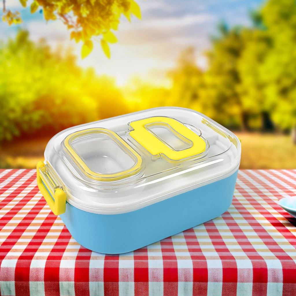 Kids Lunch Box Durable Plastic with Spoon & Fork | Lunchie Bunchie - Front View