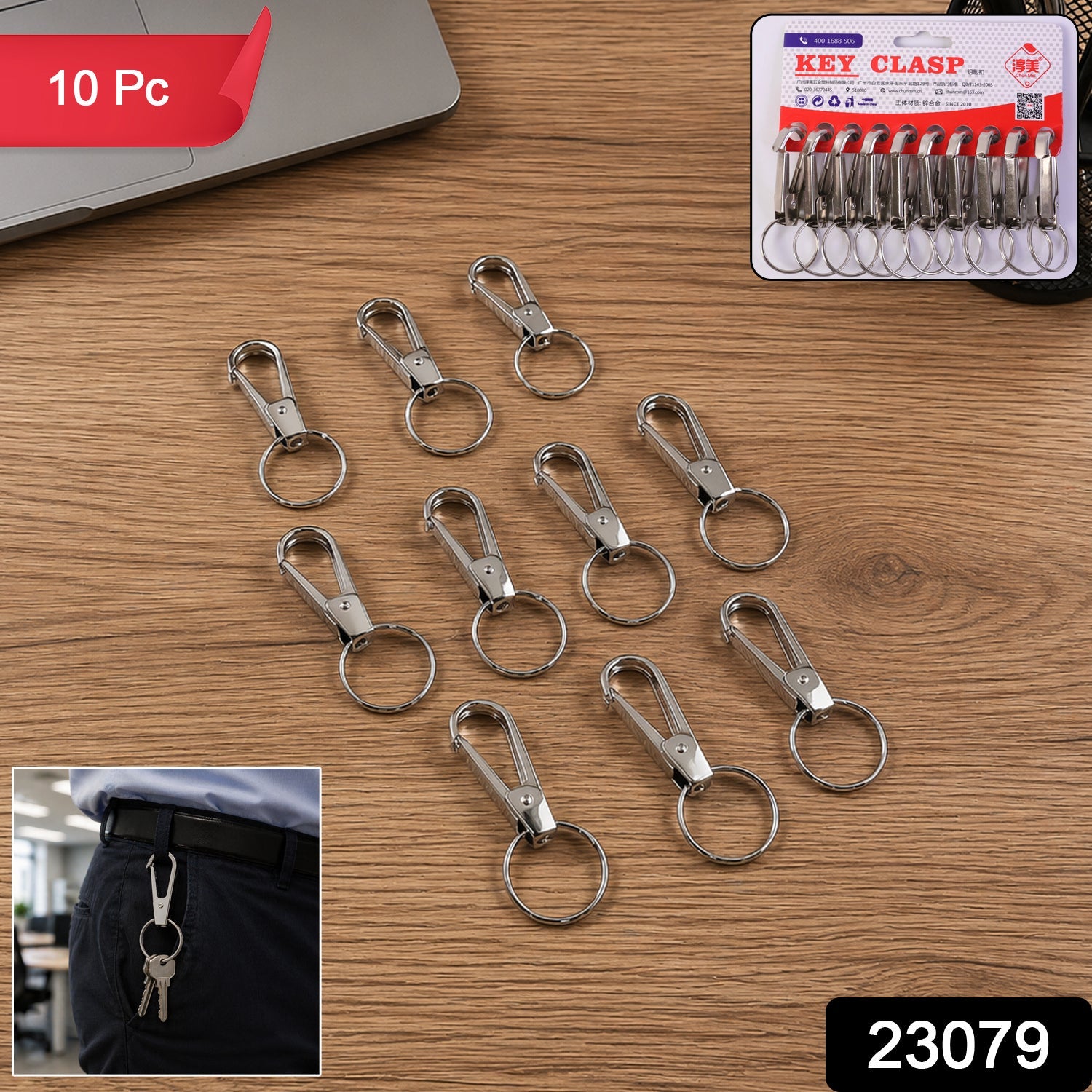 ALVENZA Heavy Duty Metal Keychain Clip – Durable & Multipurpose Accessory