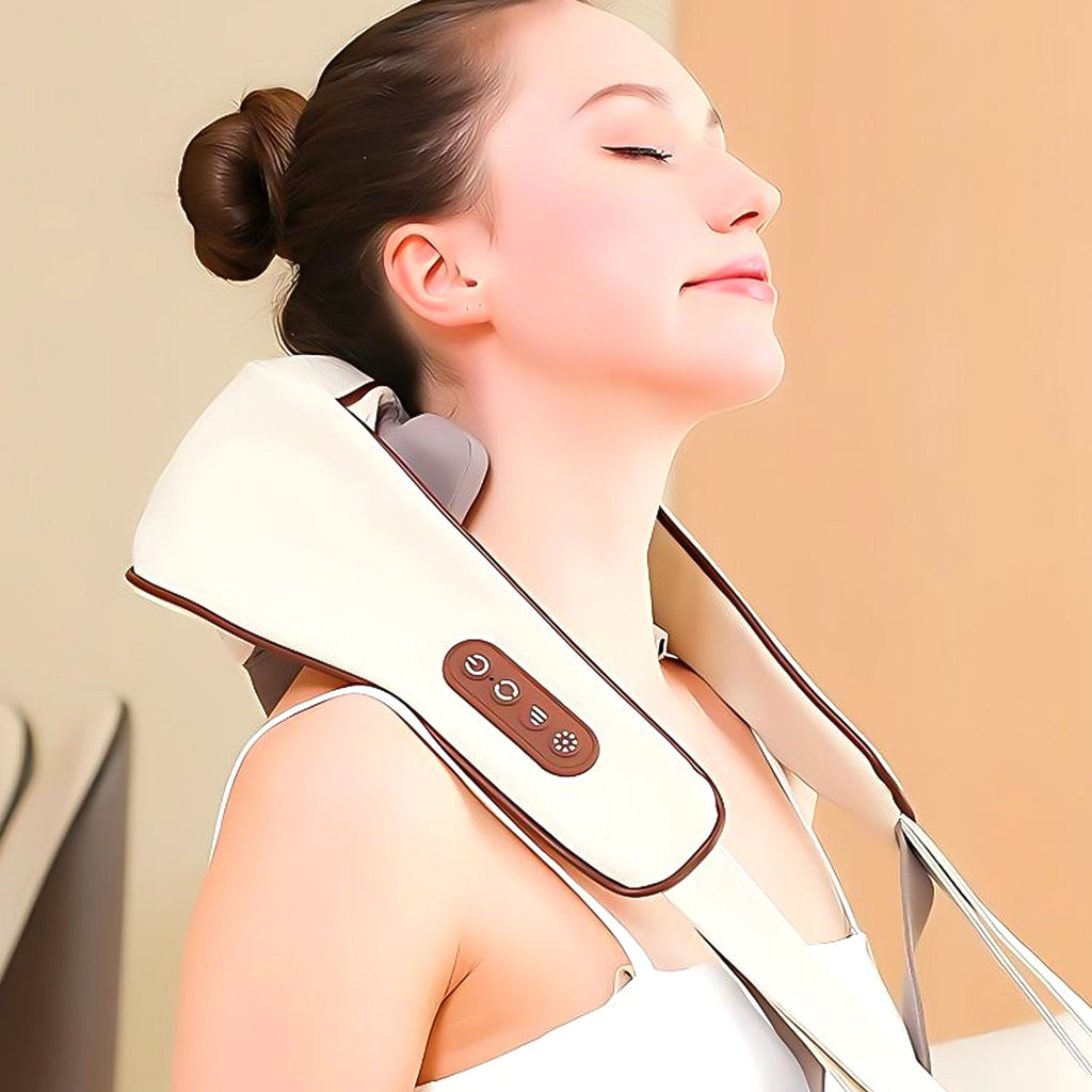 Neck & Shoulder Massager Belt – Extra-Wide Ergonomic Cushion