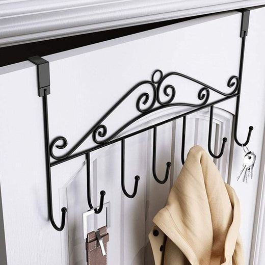 ALVENZA Over Door Hanger Rack – 7 Hooks Metal Organizer | Indo Glow