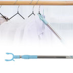 Telescopic Clothes Hanger Pole Stainless Steel Extendable - Back View