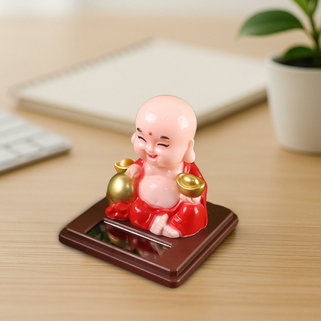 ALVENZA Solar Buddha Car Ornament – Moving Head Dashboard Decor | PowerXpert