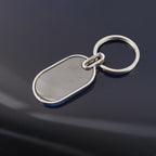 ALVENZA Oval Metal Keychain – Elegant Black & Silver Finish for Stylish Key Organization