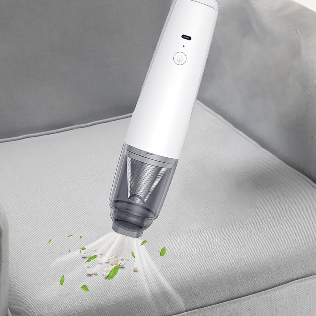ALVENZA Mini Handheld Vacuum Cleaner – Cordless Rechargeable with 5 Nozzles