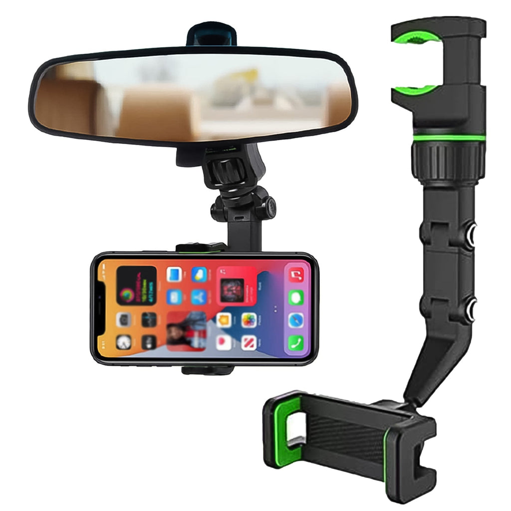 ALVENZA Car Rear View Mobile Holder – 360° Rotatable Mount | Velvet Wheels