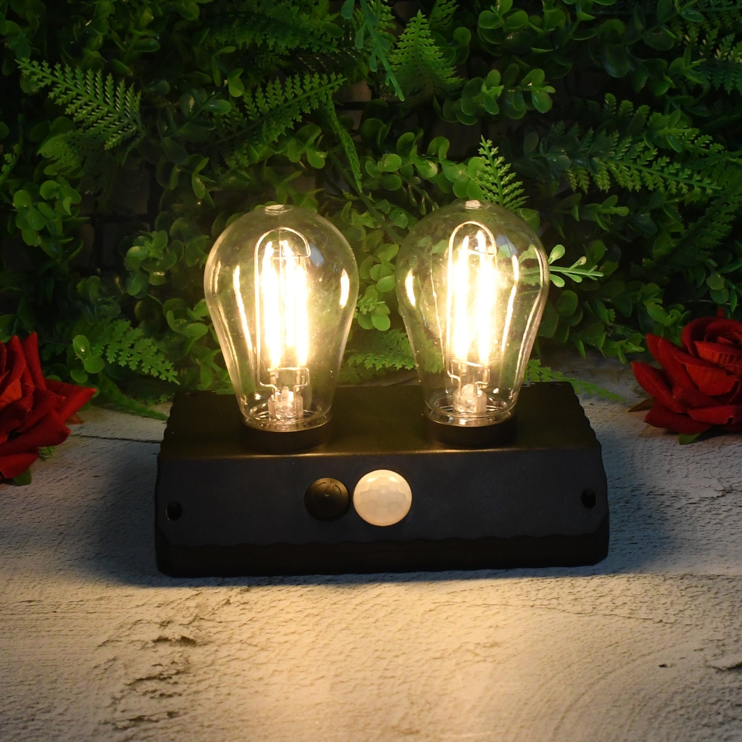 Solar LED Lamp Double Bulb Outdoor Garden Light