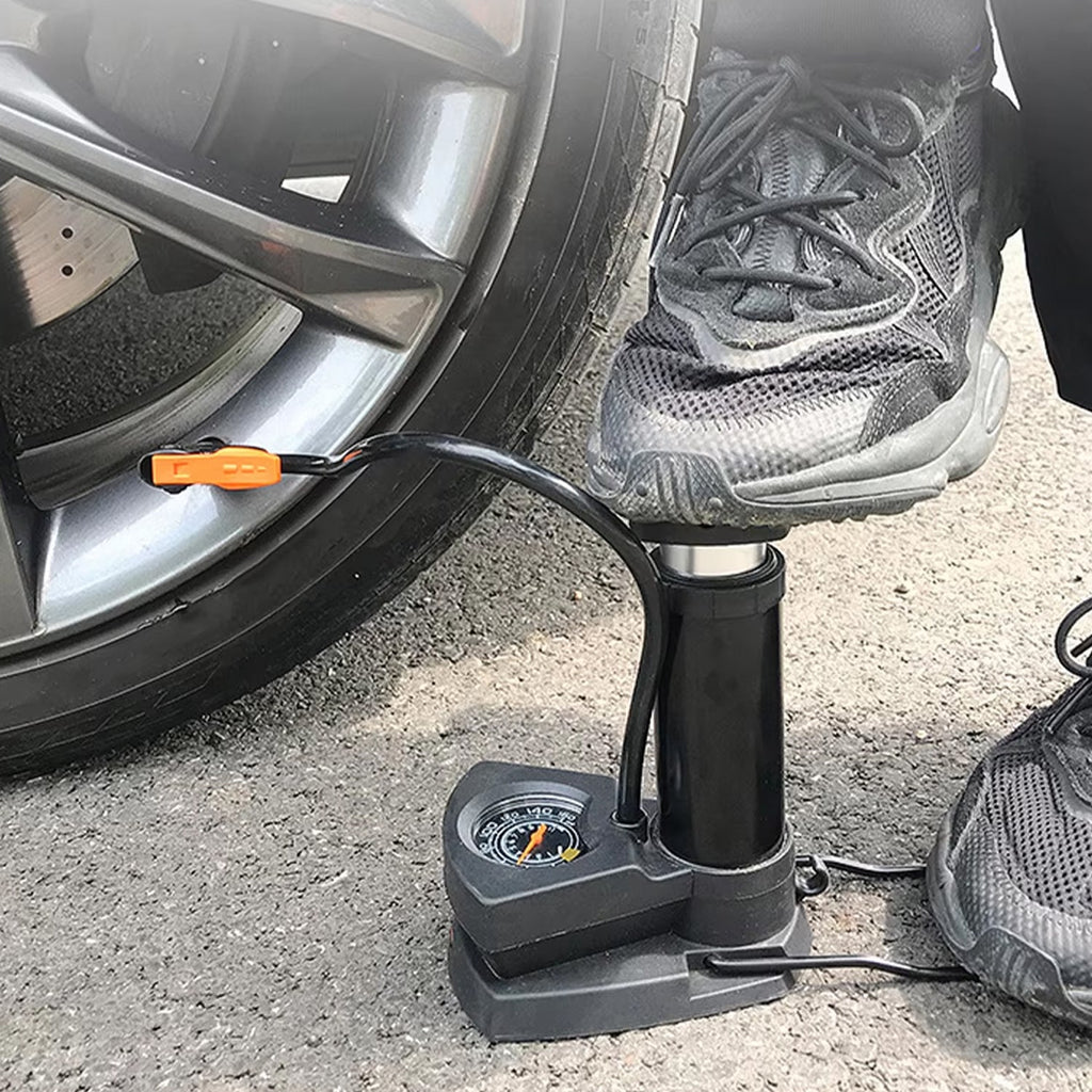 ALVENZA Foot Bike Pump – Portable Cycle Tire Inflator with Gauge | Indo Glow