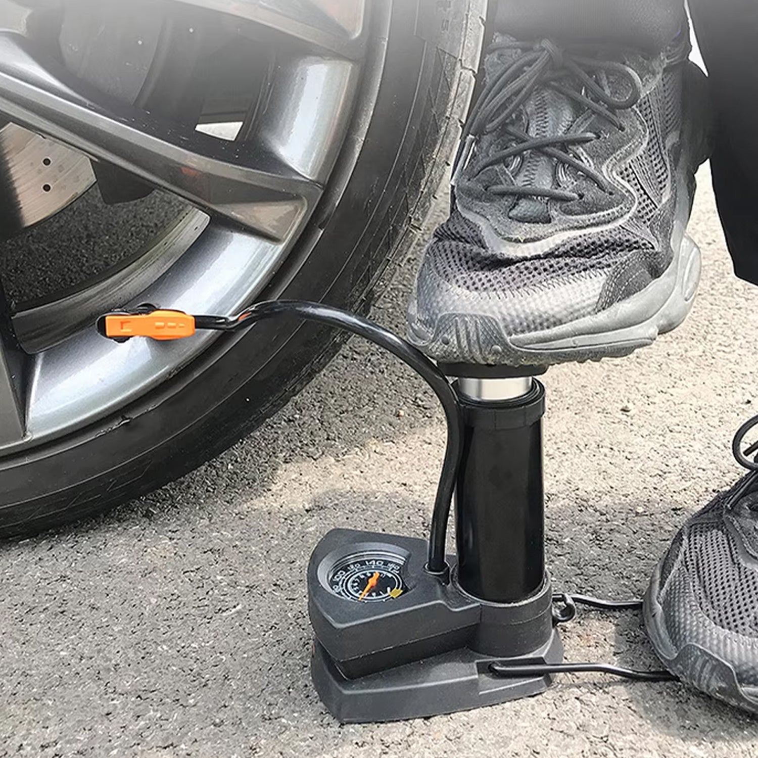 ALVENZA Foot Bike Pump – Portable Cycle Tire Inflator with Gauge | Indo Glow