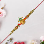 ALVENZA Golden Kalash Rakhi - Elegant Moti Design for Brother