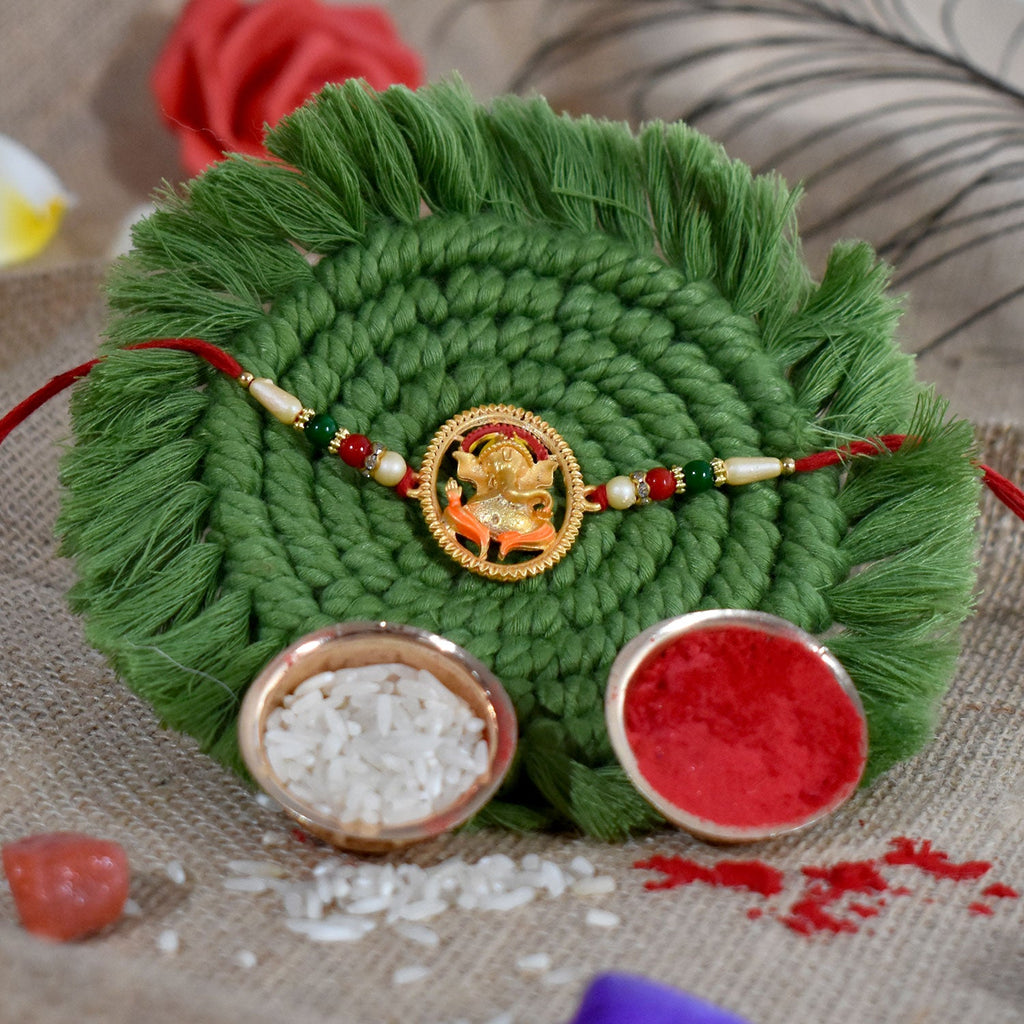 ALVENZA Ganesha Rakhi - Auspicious Designer Thread for Brother