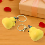 ALVENZA Cute Cartoon Couple Keychain Set – Soft Rubber 2-in-1 Hugging Pair