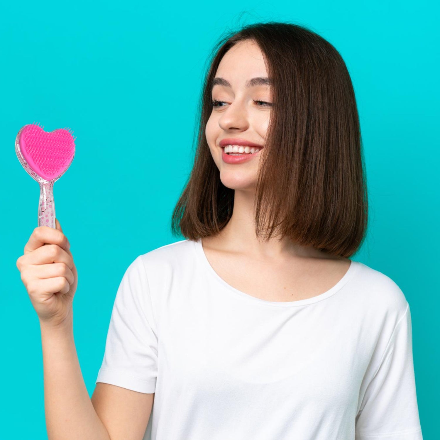 Heart Hair Brush Gentle Detangling & Scalp Massage | Calm & Curl - Back View