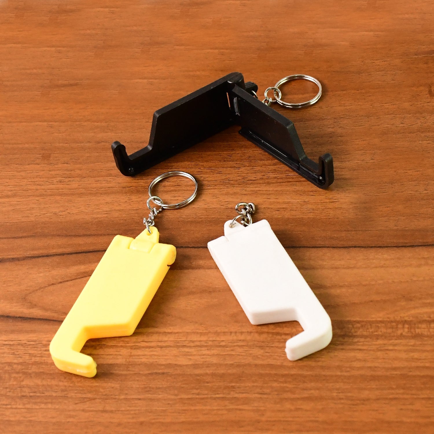 ALVENZA Plastic Keychain Mobile Stand – 2 in 1 Multicolor Phone Holder Set