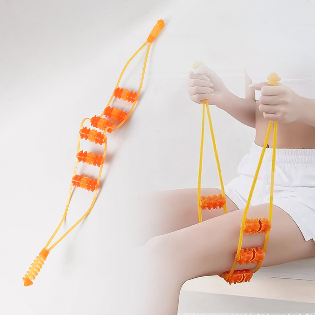 Back Massage Roller Rope Portable Pain Relief & Muscle Relaxation - Back View