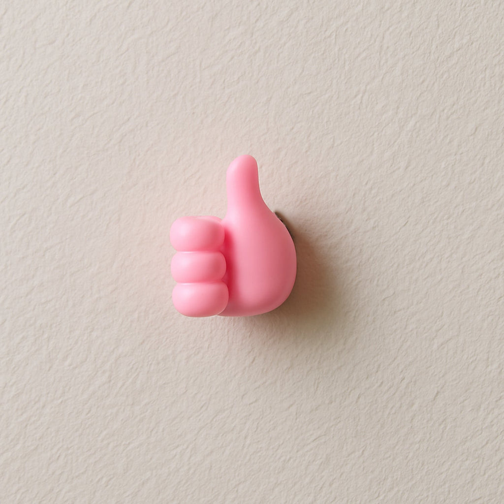 ALVENZA Hand-Shaped Wall Clip Holder – Pink Silicone Cable Organizer