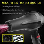 Professional Hair Dryer – 1500W Hot & Cold, Black | Calm & Curl