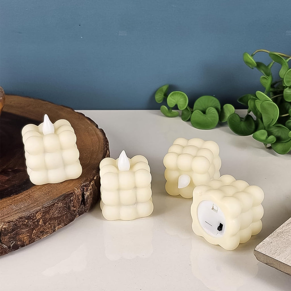 ALVENZA LED Flameless Cube Candles – Set of 24 Decorative Lights