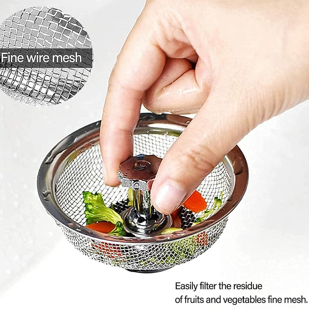 Stainless Steel Sink Strainer Adjustable Stopper | Garth - Back View