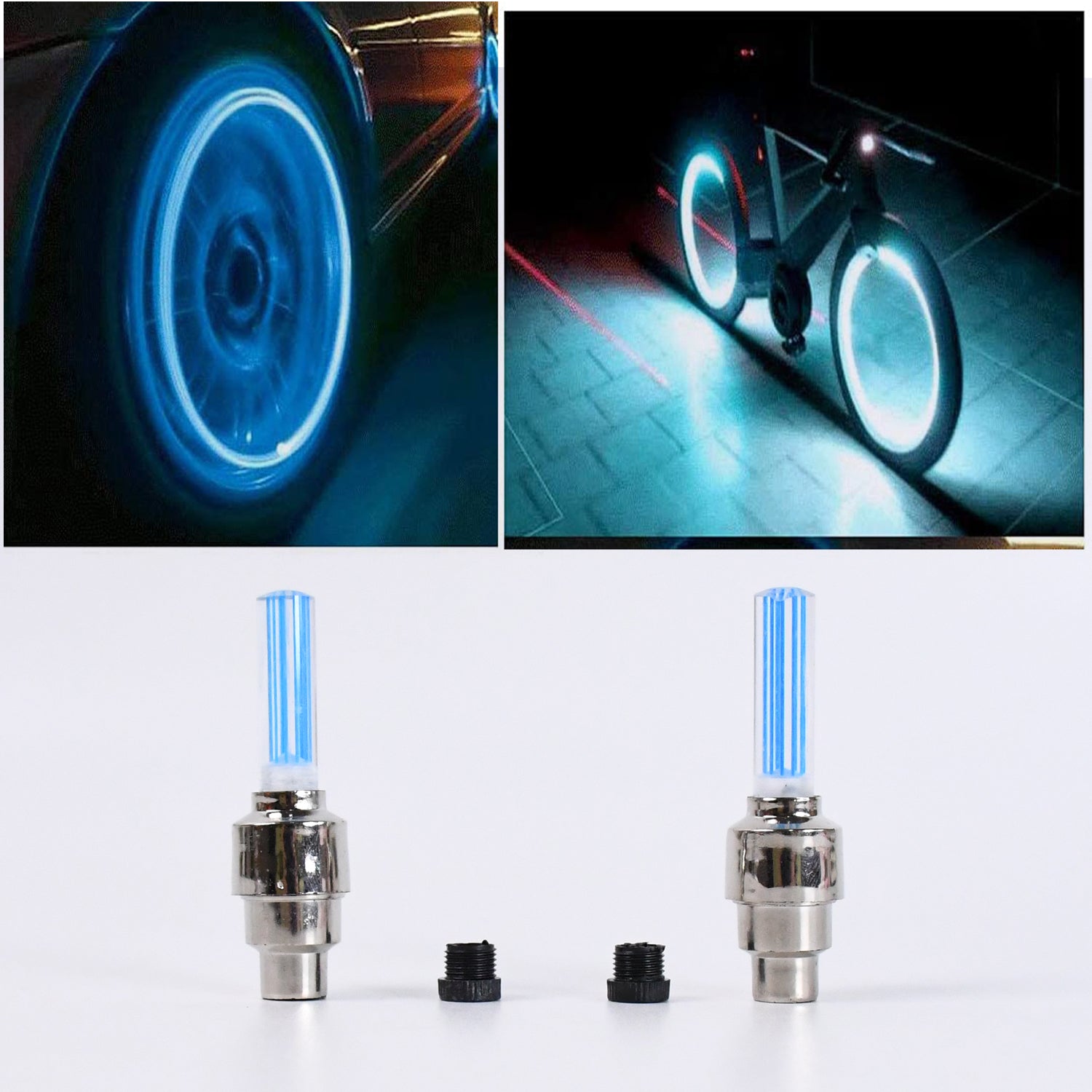 ALVENZA LED Tyre Valve Caps – Motion-Activated Light | RaceVault