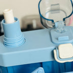 Kids Water Bottle with Dual Compartments Straw & Strap - Detail View 8
